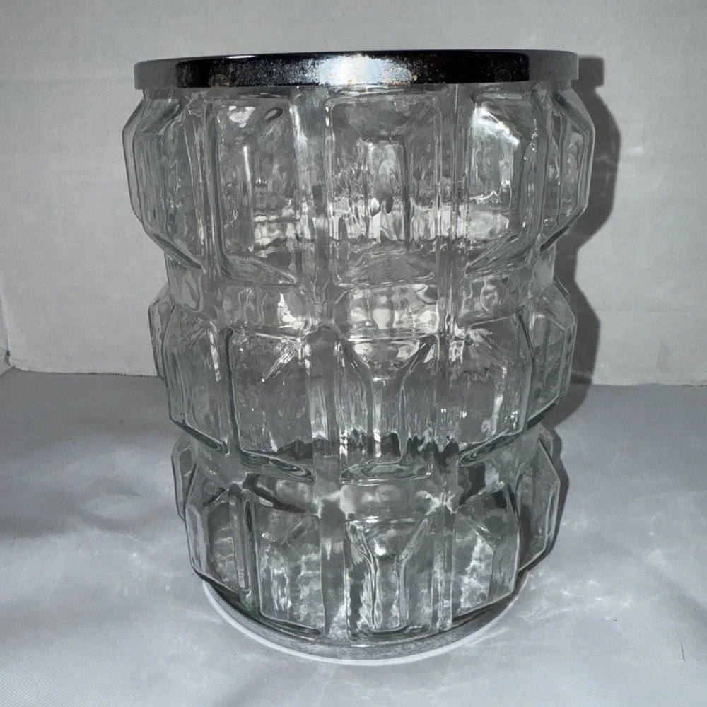 Bath & Body Works GLASS Metal Large 3-Wick Candle Holder Sleeve Luminary